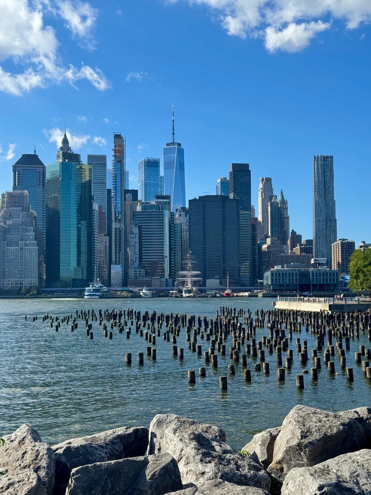 Lower Manhattan skyline seen from Brooklyn Bridge Park