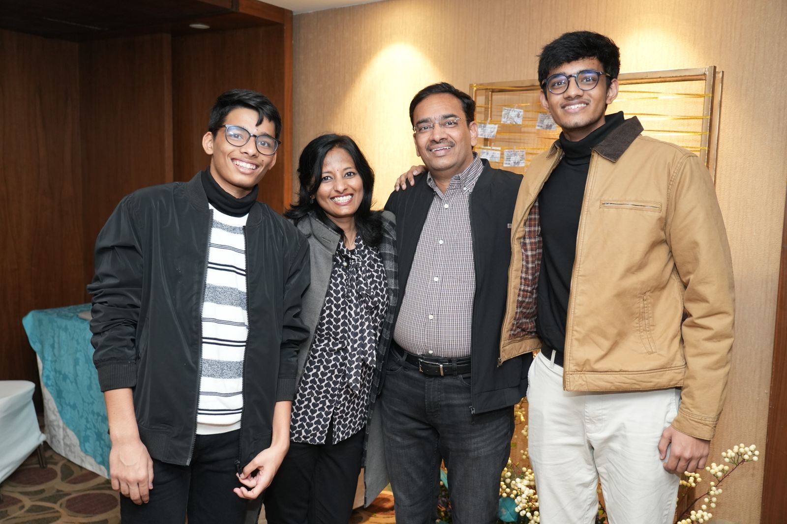 Arav with his family at an event